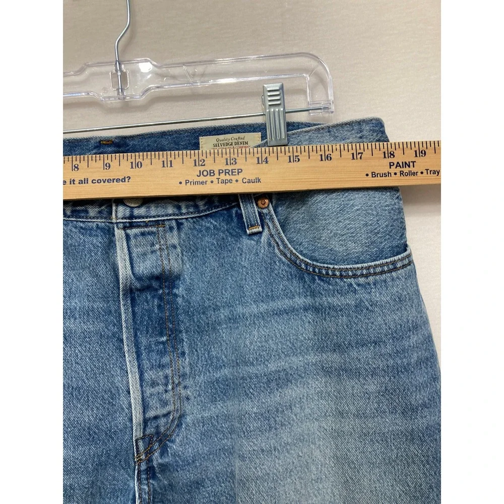 Levi's Premium 501 Jeans W34 L30 Blue Selvedge Denim Straight Leg Button Fly